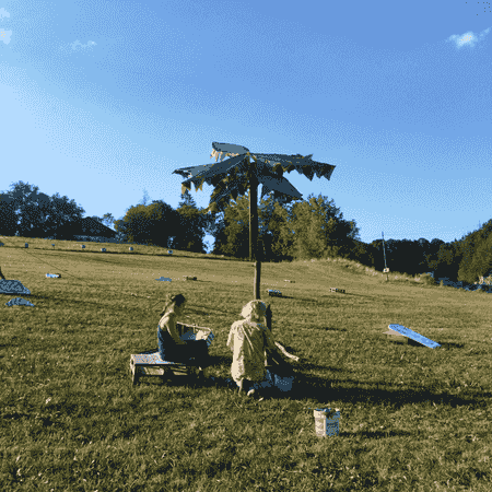 un palmier construit au milieu des colines du Jura